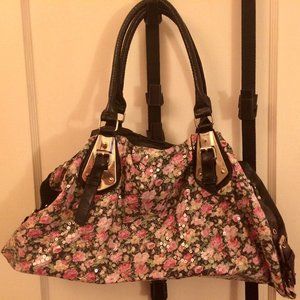 Flower print sequin purse